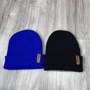 Maocwee Set Of 2 Beanie Hat Unisex Fashionable Winter Beanie One Size